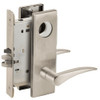L9070L-12N-619-LH-RX Schlage L Series Less Cylinder Classroom Commercial - Request to Exit Mortise Lock with 12 Cast Lever Design in Satin Nickel