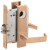 L9070L-06L-612-LX Schlage L Series Less Cylinder Classroom Commercial - Latchbolt Monitor Mortise Lock with 06 Cast Lever Design in Satin Bronze