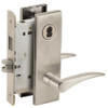 L9070J-12N-619-LH-RX Schlage L Series Classroom Commercial - Request to Exit Mortise Lock with 12 Cast Lever Design Prepped for FSIC in Satin Nickel