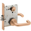 L9076P-03A-612 Schlage L Series Classroom Holdback Mortise Lock with 03 Cast Lever Design in Satin Bronze