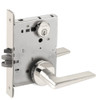 L9076P-05A-629 Schlage L Series Classroom Holdback Mortise Lock with 05 Cast Lever Design in Bright Stainless Steel