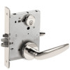 L9076P-07A-629 Schlage L Series Classroom Holdback Mortise Lock with 07 Cast Lever Design in Bright Stainless Steel
