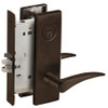 L9076P-12N-613-LH Schlage L Series Classroom Holdback Mortise Lock with 12 Cast Lever Design in Oil Rubbed Bronze