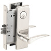 L9076P-12N-625-LH Schlage L Series Classroom Holdback Mortise Lock with 12 Cast Lever Design in Bright Chrome