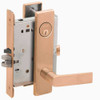 L9076P-01L-612 Schlage L Series Classroom Holdback Mortise Lock with 01 Cast Lever Design in Satin Bronze