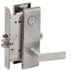 L9076P-01N-626 Schlage L Series Classroom Holdback - Request to Exit Mortise Lock with 01 Cast Lever Design in Satin Chrome