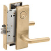 L9076P-02N-606 Schlage L Series Classroom Holdback - Request to Exit Mortise Lock with 02 Cast Lever Design in Satin Brass