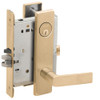 L9076P-01L-606 Schlage L Series Classroom Holdback - Request to Exit Mortise Lock with 01 Cast Lever Design in Satin Brass