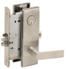 L9076P-01N-619 Schlage L Series Classroom Holdback - Latchbolt Monitor Mortise Lock with 01 Cast Lever Design in Satin Nickel