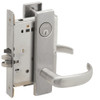 L9076P-17L-630 Schlage L Series Classroom Holdback - Latchbolt Monitor Mortise Lock with 17 Cast Lever Design in Satin Stainless Steel
