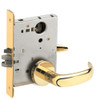 L9076L-17A-605-RX Schlage L Series Less Cylinder Classroom Holdback - Request to Exit Mortise Lock with 17 Cast Lever Design in Bright Brass