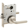 L9076L-02B-619-LX Schlage L Series Less Cylinder Classroom Holdback - Latchbolt Monitor Lock with 02 Cast Lever Design in Satin Nickel