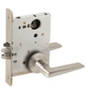L9076L-05A-619-LX Schlage L Series Less Cylinder Classroom Holdback - Latchbolt Monitor Lock with 05 Cast Lever Design in Satin Nickel