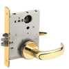 L9076L-17B-605-LX Schlage L Series Less Cylinder Classroom Holdback - Latchbolt Monitor Lock with 17 Cast Lever Design in Bright Brass