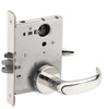 L9076L-17B-625-LX Schlage L Series Less Cylinder Classroom Holdback - Latchbolt Monitor Lock with 17 Cast Lever Design in Bright Chrome