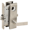 L9076L-01N-619-LX Schlage L Series Less Cylinder Classroom Holdback - Latchbolt Monitor Mortise Lock with 01 Cast Lever Design in Satin Nickel