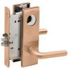 L9076L-02N-612-LX Schlage L Series Less Cylinder Classroom Holdback - Latchbolt Monitor Mortise Lock with 02 Cast Lever Design in Satin Bronze