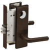 L9076L-02N-613-LX Schlage L Series Less Cylinder Classroom Holdback - Latchbolt Monitor Mortise Lock with 02 Cast Lever Design in Oil Rubbed Bronze