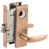 L9076L-07N-612-LX Schlage L Series Less Cylinder Classroom Holdback - Latchbolt Monitor Mortise Lock with 07 Cast Lever Design in Satin Bronze