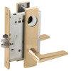 L9076L-05L-606-RX Schlage L Series Less Cylinder Classroom Holdback - Request to Exit Mortise Lock with 05 Cast Lever Design in Satin Brass