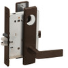 L9076L-01L-613-LX Schlage L Series Less Cylinder Classroom Holdback - Latchbolt Monitor Mortise Lock with 01 Cast Lever Design in Oil Rubbed Bronze