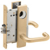 L9076L-03L-606-LX Schlage L Series Less Cylinder Classroom Holdback - Latchbolt Monitor Mortise Lock with 03 Cast Lever Design in Satin Brass