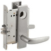 L9076L-07L-630-LX Schlage L Series Less Cylinder Classroom Holdback - Latchbolt Monitor Mortise Lock with 07 Cast Lever Design in Satin Stainless Steel