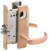 L9076L-17L-612-LX Schlage L Series Less Cylinder Classroom Holdback - Latchbolt Monitor Mortise Lock with 17 Cast Lever Design in Satin Bronze