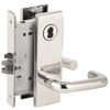L9076J-03N-629-RX Schlage L Series Classroom Holdback - Request to Exit Mortise Lock with 03 Cast Lever Design Prepped for FSIC in Bright Stainless Steel