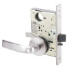 JNR8811-2FL-629-LC Yale 8800FL Series Less Cylinder Mortise Classroom Deadbolt Locks with Jefferson Lever Lock Prepped LFIC in Bright Stainless Steel