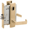 L9076J-06L-606-RX Schlage L Series Classroom Holdback - Request to Exit Mortise Lock with 06 Cast Lever Design Prepped for FSIC in Satin Brass