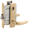 L9076J-07L-606-LX Schlage L Series Classroom Holdback - Latchbolt Monitor Mortise Lock with 07 Cast Lever Design Prepped for FSIC in Satin Brass