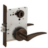 L9076B-12B-613-LH Schlage L Series Classroom Holdback Mortise Lock with 12 Cast Lever Design Prepped for SFIC in Oil Rubbed Bronze