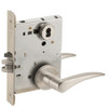 L9076B-12A-619-RH Schlage L Series Classroom Holdback Mortise Lock with 12 Cast Lever Design Prepped for SFIC in Satin Nickel