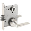 L9076B-05B-629-RX Schlage L Series Classroom Holdback - Request to Exit Mortise Lock with 05 Cast Lever Design Prepped for SFIC in Bright Stainless Steel