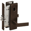 L9076B-01N-613-RX Schlage L Series Classroom Holdback - Request to Exit Mortise Lock with 01 Cast Lever Design Prepped for SFIC in Oil Rubbed Bronze