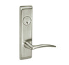 ARCN8805FL-619-LH-LC-MELR Yale 8800FL Series Less Cylinder Mortise Storeroom/Closet Locks with Arcadia Lever - Left-Handed in Satin Nickel