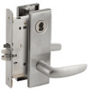 L9076B-07N-630-RX Schlage L Series Classroom Holdback - Request to Exit Mortise Lock with 07 Cast Lever Design Prepped for SFIC in Satin Stainless Steel
