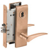 L9076B-12N-612-RH-RX Schlage L Series Classroom Holdback - Request to Exit Mortise Lock with 12 Cast Lever Design Prepped for SFIC in Satin Bronze