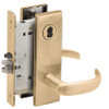 L9076B-17N-606-RX Schlage L Series Classroom Holdback - Request to Exit Mortise Lock with 17 Cast Lever Design Prepped for SFIC in Satin Brass