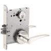 LV9070P-12B-629-LH Schlage L Series Vandlgard - Classroom Commercial Mortise Lock with 12 Cast Lever Design in Bright Stainless Steel