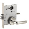 LV9070L-02B-629 Schlage L Series Vandlgard - Less Cylinder Classroom Commercial Mortise Lock with 02 Cast Lever Design in Bright Stainless Steel
