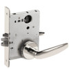 LV9070L-07B-629 Schlage L Series Vandlgard - Less Cylinder Classroom Commercial Mortise Lock with 07 Cast Lever Design in Bright Stainless Steel