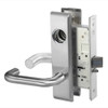 CRCN8830-2FL-626-LC-MELR Yale 8800FL Series Less Cylinder Mortise Asylum Locks with Carmel Lever in Satin Chrome