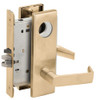 LV9070L-06N-606-RX Schlage L Series Vandlgard - Less Cylinder Classroom Commercial - Request to Exit Mortise Lock with 06 Cast Lever Design in Satin Brass