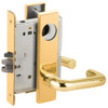 LV9070L-03L-605-RX Schlage L Series Vandlgard - Less Cylinder Classroom Commercial - Request to Exit Mortise Lock with 03 Cast Lever Design in Bright Brass