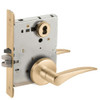 LV9070J-12B-606-RH Schlage L Series Vandlgard - Classroom Commercial Mortise Lock with 12 Cast Lever Design Prepped for FSIC in Satin Brass