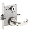 LV9070J-17B-629-RX Schlage L Series Vandlgard - Classroom Commercial - Request to Exit Mortise Lock with 17 Cast Lever Design Prepped for FSIC in Bright Stainless Steel