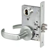 PBR8829FL-618-ICLC Yale 8800FL Series Single Cylinder Mortise Closet Locks with Pacific Beach Lever Lock Prepped for LFIC in Bright Nickel
