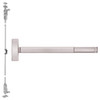 MLRTS2708-628-36 PHI 2700 Series Wood Door Concealed Vertical Exit Device with Motorized Latch Retraction and Touchbar Monitoring Prepped for Key Controls Lever-Knob in Satin Aluminum Finish